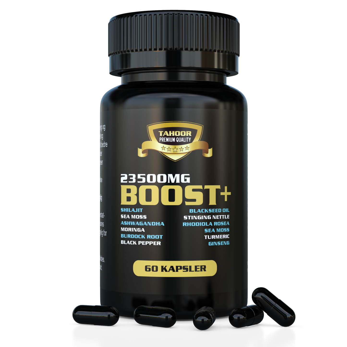 Tahoor BOOST+ – 23500mg Naturlig Energi, Fokus og Immunforsvar - 60 kapsler