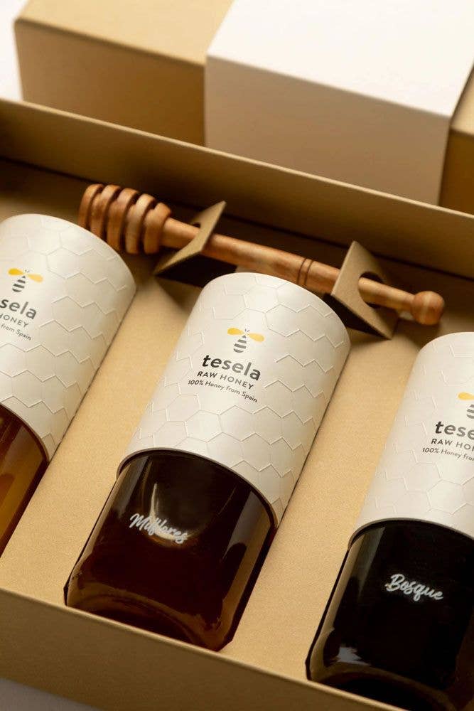 TESELA Premium Gift Box Raw Honey - 3x320g