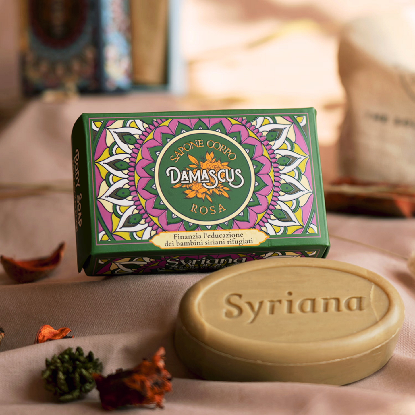 Aleppo Soap Scented with Damask Rose, Black Musk, Oud-Amber