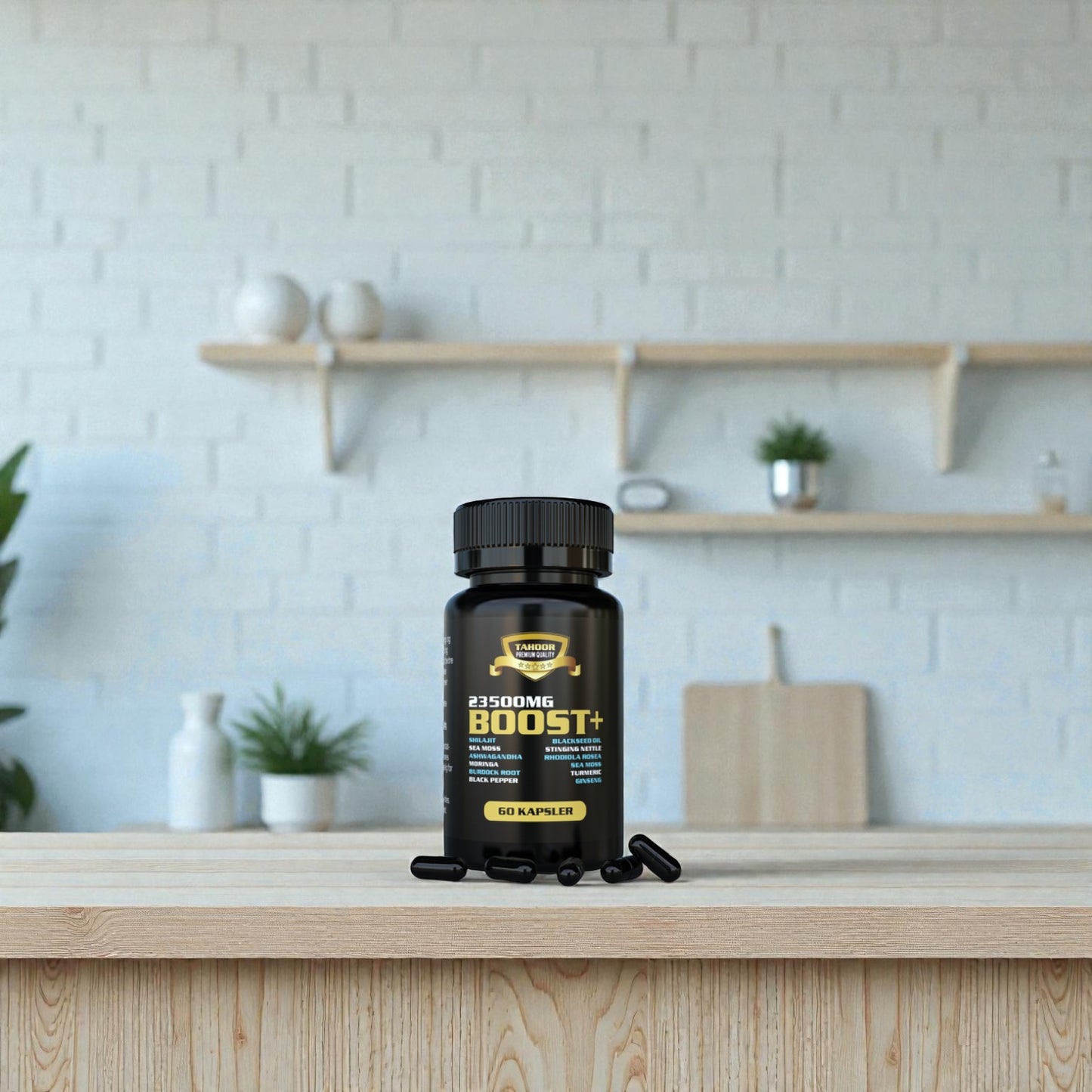 Tahoor BOOST+ – 23500mg Naturlig Energi, Fokus og Immunforsvar - 60 kapsler