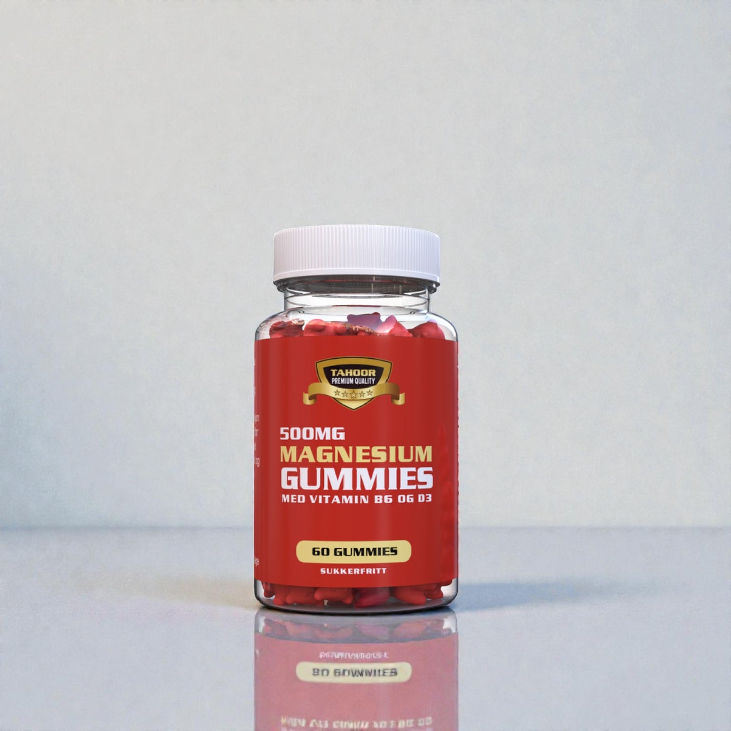 Magnesium Gummies 500mg – Med Vitamin B6, D3, Q10 & Safran (60 stk)